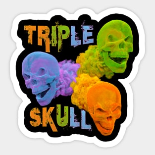 Triple Skull Sticker